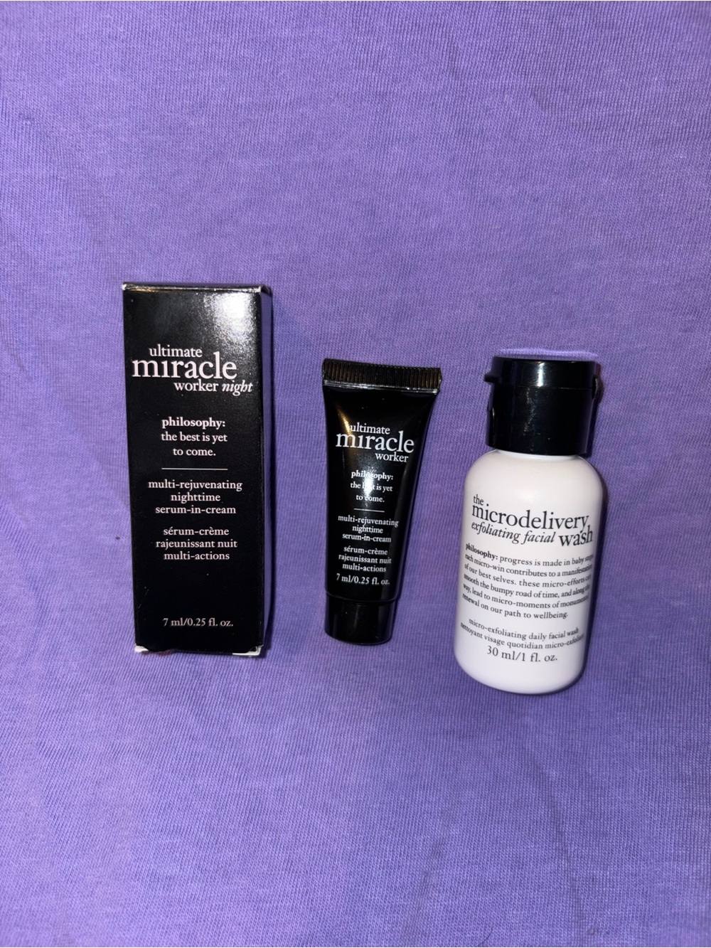Philosophy duo face wash and night serum
